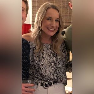 Off Shoulder Snakeskin Top, S